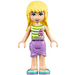 LEGO Stephanie, Medium Lavender Wrap Skirt, Green Top with White Stripes Minifigure