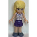 LEGO Stephanie med Dark Lilla Shorts og Hvit Plaid Skjorte Minifigur