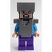 LEGO Steve with Dark Purple Legs with Flat Silver Helmet and Armor Minifigure