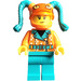 LEGO Stunt Bike Rider, Vrouwelijk met Oranje/Turquoise Kleding Minifiguur