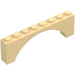 LEGO Zandbruin Boog 1 x 8 x 2 Verhoogde, dunne bovenkant zonder versterkte onderkant (16577 / 40296)