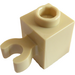 LEGO Beige Backstein 1 x 1 mit Vertikale Clip (O-Clip öffnen, Hohlbolzen) (60475 / 65460)