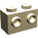 LEGO Beige Backstein 1 x 2 mit Bolzen auf Gegenüberliegende Seiten (52107)