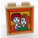 LEGO Tan Brick 1 x 2 x 1.6 with Studs on One Side with Autumn and Mia Sticker (1939)