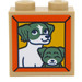 LEGO Beige Klods 1 x 2 x 1.6 med knops på En Side med To Dogs Klistermærke (1939)