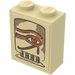 LEGO Tan Brick 1 x 2 x 2 with Eye of Horus Pattern Sticker with Inside Stud Holder (3245)