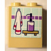 LEGO Beige Backstein 1 x 2 x 2 mit Hand wash und towel Aufkleber mit Innenbolzenhalter (3245)