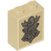 LEGO Tan Brick 1 x 2 x 2 with Hogwarts Crest, Helmet and Plume Feathers Sticker with Inside Stud Holder (3245)
