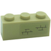 LEGO Beige Backstein 1 x 3 mit Bricks (Recht) Aufkleber (3622)