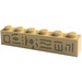 LEGO bronzer Brique 1 x 6 avec Hieroglyphs 3 Autocollant (3009)