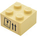 LEGO Zandbruin Steen 2 x 2 met Fragile Sticker (3003)