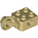 LEGO Zandbruin Steen 2 x 2 met Gat, Halve Rotation Joint Bal Verticaal (48171 / 48454)
