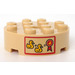 LEGO Beige Backstein 4 x 4 Runden mit Loch mit Zwei Ducks und Rosette Ribbon Aufkleber (87081)