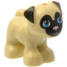 LEGO Tan Dog - Pug with Black Ears and Muzzle and Bright Pink Nose (24564)