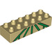 LEGO Tan Duplo Brick 2 x 6 with Green Lattice (2300 / 53161)