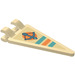 LEGO Tan Flag 2 x 4 Triangular  with Bow and Arrow and Stripes Sticker