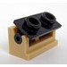 LEGO Tan Hinge Brick 1 x 2 with Black Top Plate (3937 / 3938)
