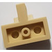 LEGO Zandbruin Scharnier Plaat 1 x 2 met Verticaal Vergrendelings Stub zonder groef aan de onderzijde (44567)