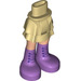 LEGO Beige Lonkka jossa Lyhyt Kaksinkertainen Layered Hame jossa Purppura Boots (35629 / 92818)