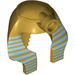 LEGO Tan Mummy Headdress with Medium Blue Stripes on Metallic Gold with Inside Solid Ring (30168 / 39883)