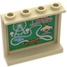 LEGO Zandbruin Paneel 1 x 4 x 3 met Amusement Park (Roller Coaster, Carousel en Ferris Wiel) Map Sticker met zijsteunen, holle noppen (35323)