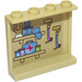 LEGO Tan Panel 1 x 4 x 3 with Medical Vet Equipment Sticker with Side Supports, Hollow Studs (60581)