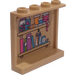 LEGO Tan Panel 1 x 4 x 3 with Shelves with Art Supplies and Books Sticker with Side Supports, Hollow Studs (35323)