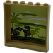 LEGO Tan Panel 1 x 6 x 5 with Dinosaurs and Palm Trees Sticker (59349)