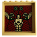 LEGO Tan Panel 1 x 6 x 5 with Skeleton and snakes on dk red background Sticker (59349)