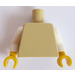 LEGO Beige Schmucklos Torso mit Weiß Arme und Gelb Hände (76382 / 88585)