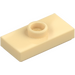 LEGO Beige Plade 1 x 2 med 1 Stud (med spor og Bund Knops Holder) (15573 / 78823)