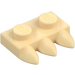 LEGO Tan Plate 1 x 2 with 3 Teeth (15208)