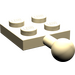 LEGO Zandbruin Plaat 2 x 2 met Kogelgewricht en geen gat in de plaat (3729)