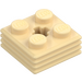 LEGO Beige Plate 2 x 2 x 0.7 med Ribs (71752)