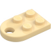 LEGO Tan Plate 2 x 3 with Rounded End and Pin Hole (3176)