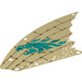 LEGO Tan Sail 13 x 32 Triangular with Turquoise Dragon Head (73481)