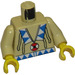 LEGO Tan Shirt Torso with Blue and White Triangles Wearing a Red and White Pendant (973)