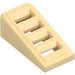 LEGO Beige Skråning 1 x 2 x 0.7 (18°) med Gitter (61409)