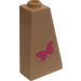 LEGO Tan Slope 1 x 2 x 3 (75°) with Pink Butterfly Sticker with Hollow Stud (4460)