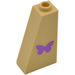 LEGO Beige Steigung 1 x 2 x 3 (75°) mit Purple Butterfly Aufkleber mit hohlem Bolzen (4460)