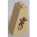 LEGO Zandbruin Helling 2 x 2 x 3 (75°) met Lizard Patroon Sticker (Massieve noppen) (98560)