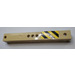 LEGO Tan Support 2 x 2 x 13 with 5 Pegholes with Yellow and Black Danger Stripes (Left) Sticker (91176)