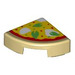 LEGO Tan Tile 1 x 1 Quarter Circle with Pizza Slice (25269 / 101789)