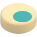 LEGO Tan Tile 1 x 1 Round with Aqua circle dot (35380 / 103767)