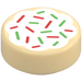 LEGO Tan Tile 1 x 1 Round with Cookie Icing and Sprinkles (35380 / 80121)