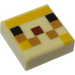 LEGO Tan Tile 1 x 1 with Pixelated Minecraft Pufferfish Fry Face with Groove (3070 / 76944)