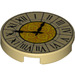 LEGO Tan Tile 2 x 2 Round with Clock Face with Roman Numerals with Bottom Stud Holder (14769 / 36917)