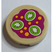 LEGO Tan Tile 2 x 2 Round with Kiwi Fruit Sticker with &quot;X&quot; Bottom (4150)