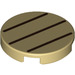 LEGO Tan Tile 2 x 2 Round with Lines with Bottom Stud Holder (14769 / 69084)