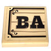 LEGO bronzer Tuile 2 x 2 avec &quot;BA&quot; sur Wood Effect Autocollant avec rainure (3068)